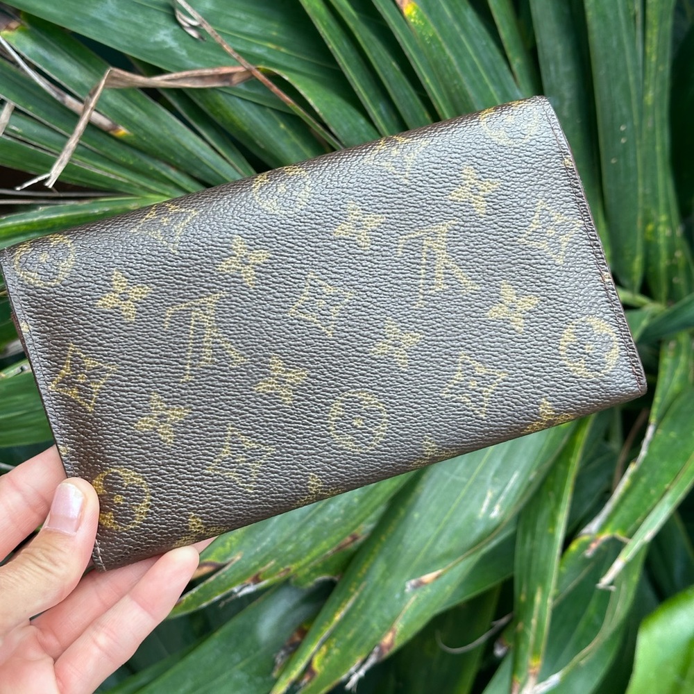 Louis Vuitton Monogram Porte Monnaie Canvas Long Wallet Snap Closure Brown - Picture 4 of 16